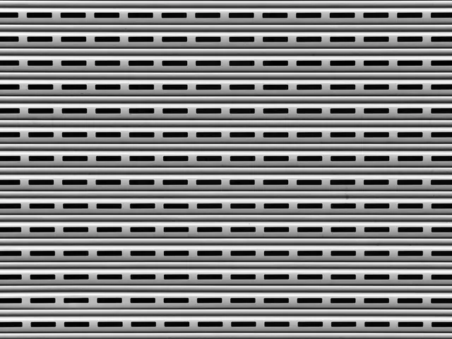 Close-up of a slatted roll-up garage door